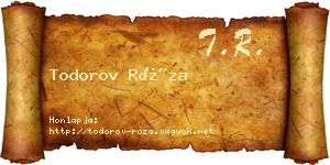 Todorov Róza névjegykártya